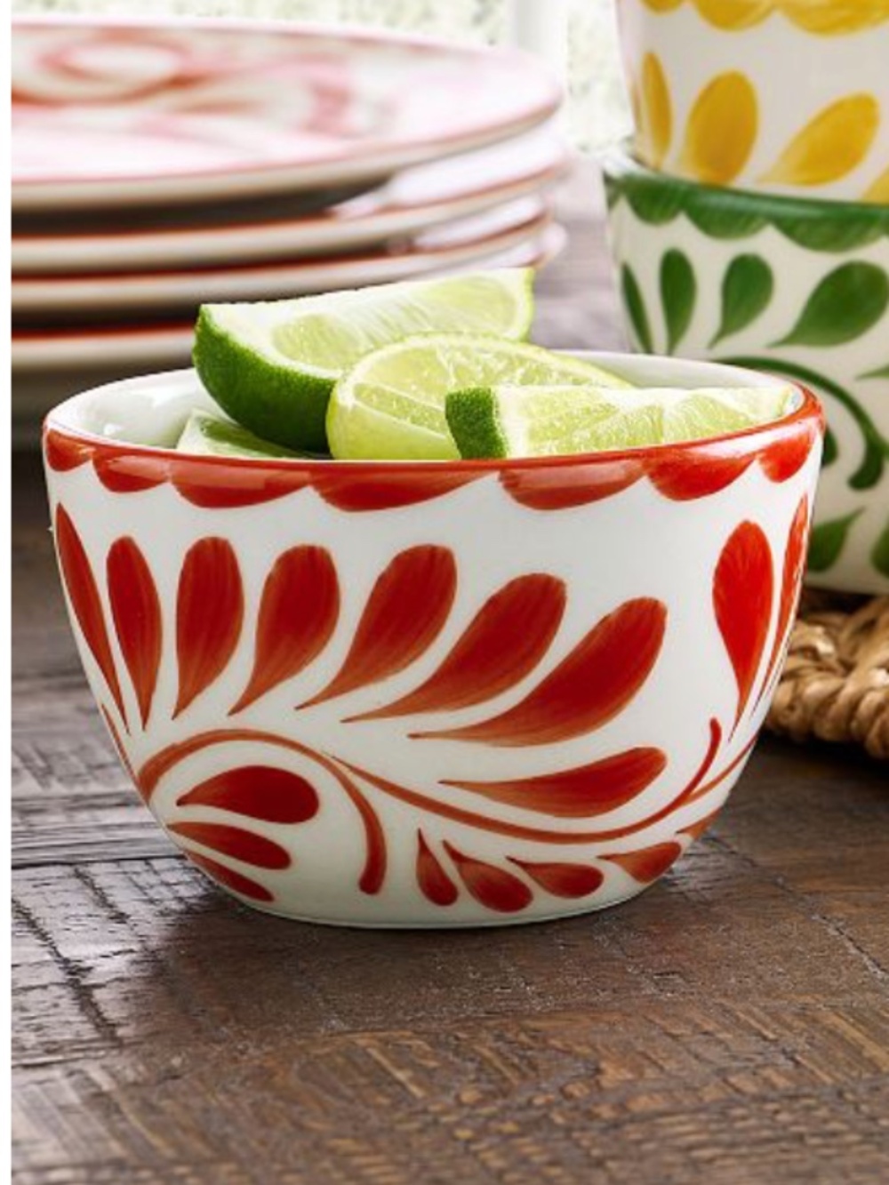 Pottery Barn | Puebla Porcelain Condiment Bowls | Set of two Red